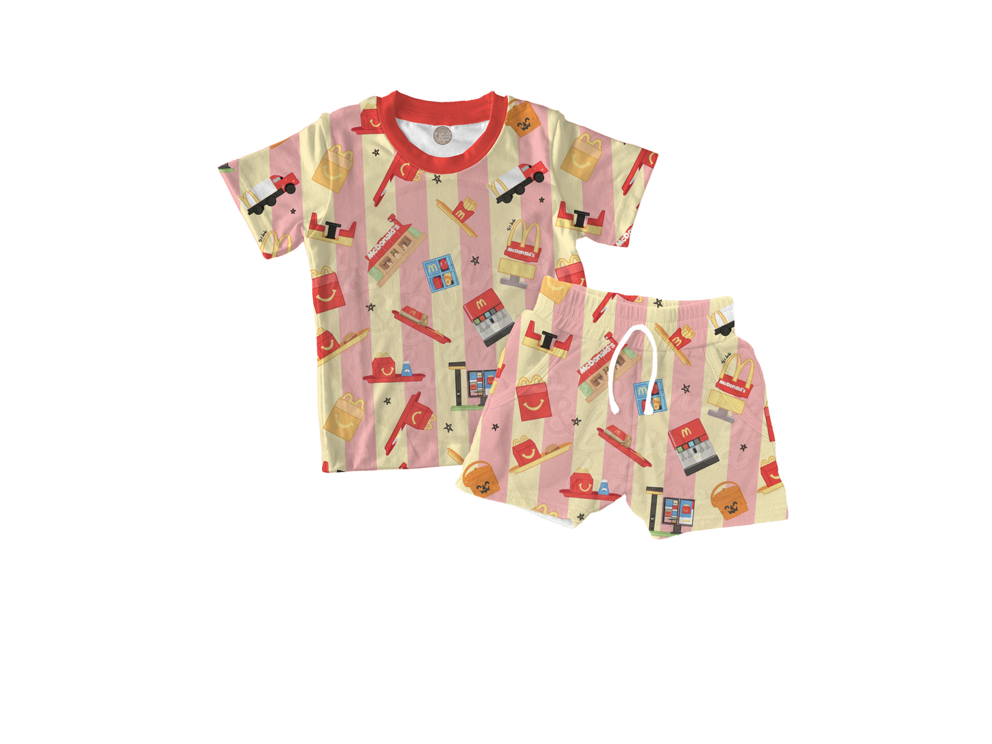 CRAVINGS | short sleeve shirt with shorts set