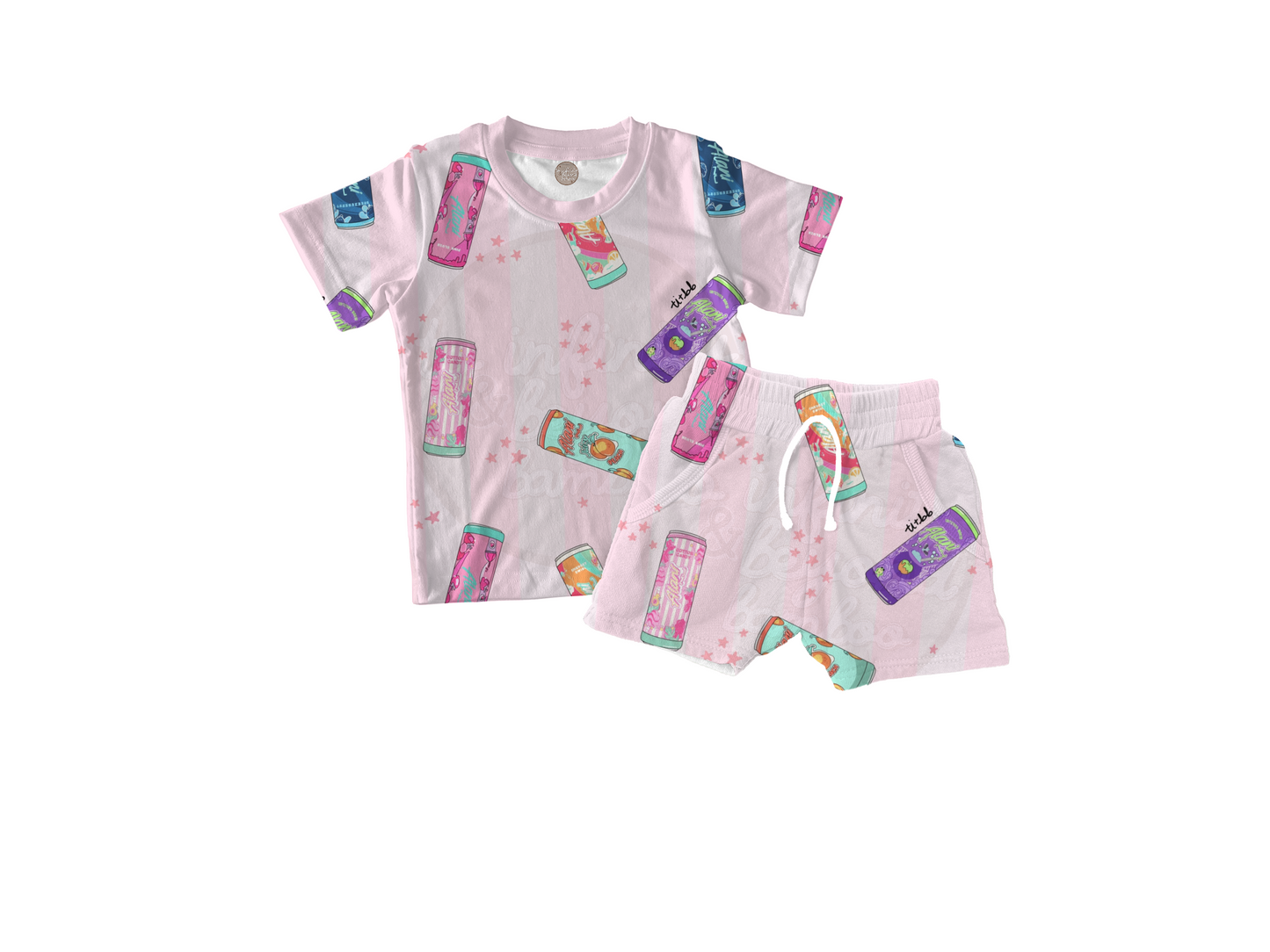 CRAVINGS | short sleeve shirt with shorts set