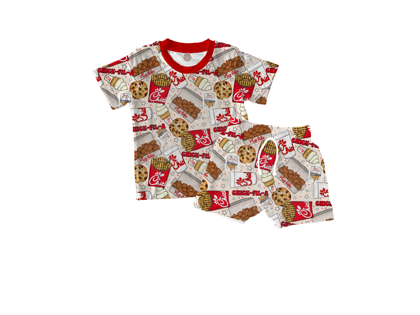 CRAVINGS | short sleeve shirt with shorts set