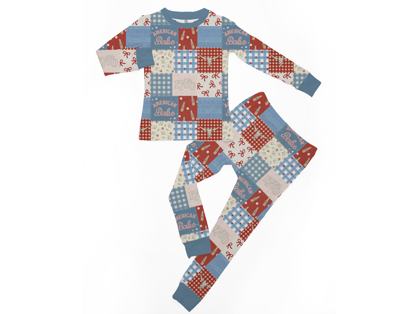 FOURTH OF JULY | long sleeve shirt with pants set | TAT LATE MAY