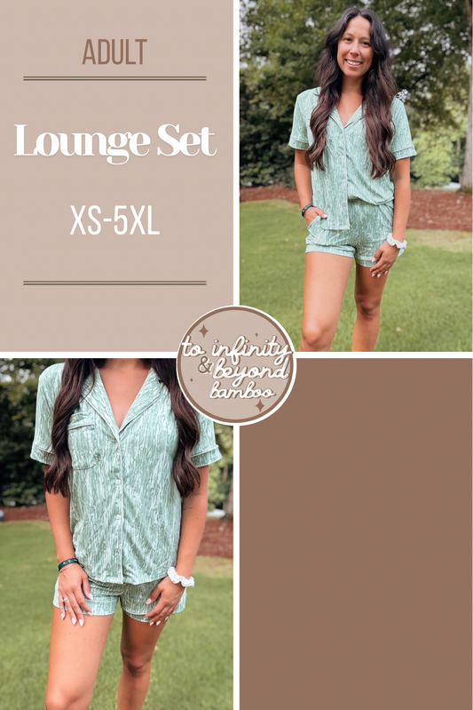 NEUTRALS | adult | short sleeve button up with shorts lounge set | TAT MID SEPTEMBER