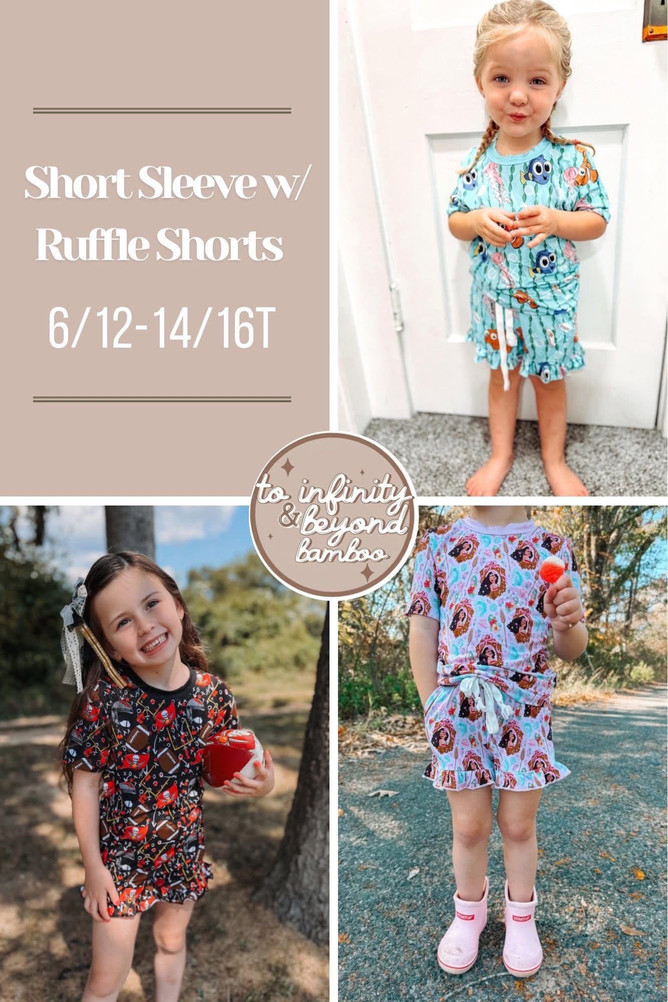 SPOOKY | short sleeve shirt with ruffle shorts set | TAT AUGUST