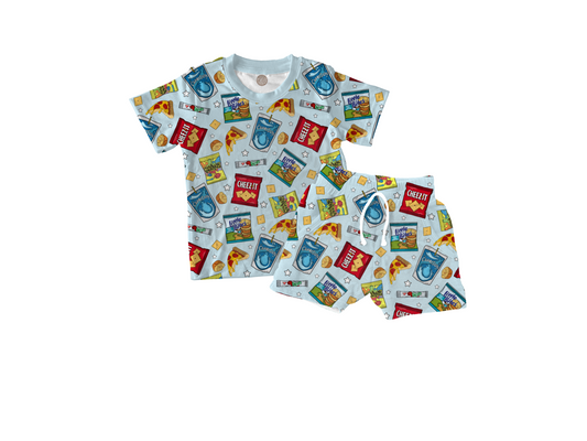 CRAVINGS | short sleeve shirt with shorts set