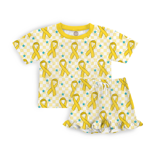 SPINA BIFIDA | short sleeve shirt with ruffle shorts set