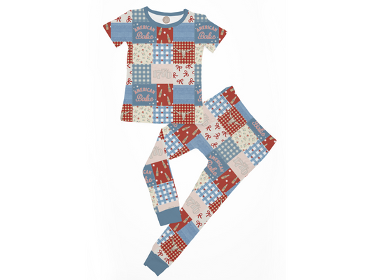 FOURTH OF JULY | short sleeve shirt with pants set | TAT LATE MAY