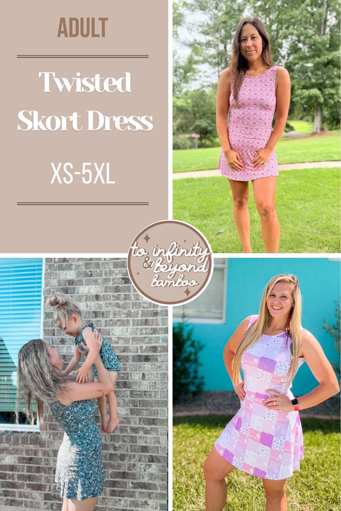SPOOKY | adult | long sleeve twisted skort dress | TAT AUGUST