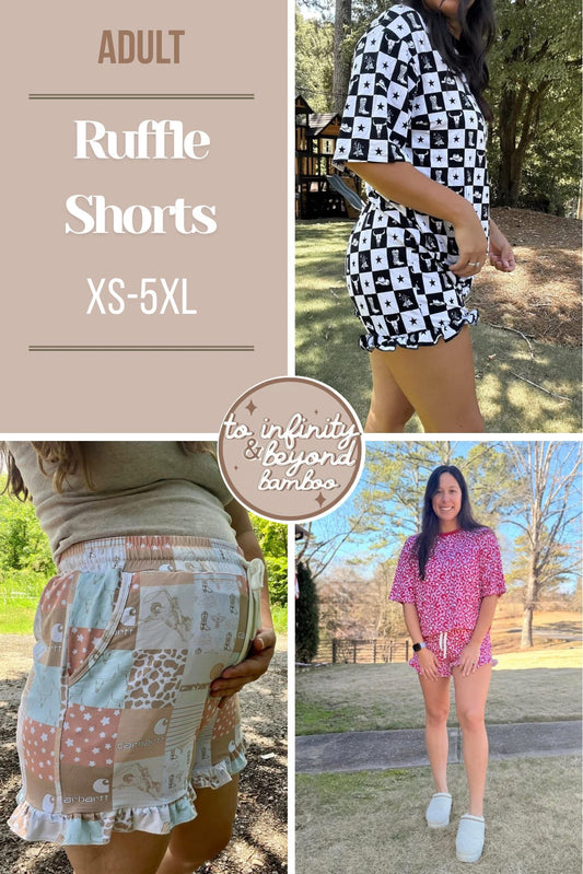 SPOOKY | adult | ruffle shorts | TAT AUGUST